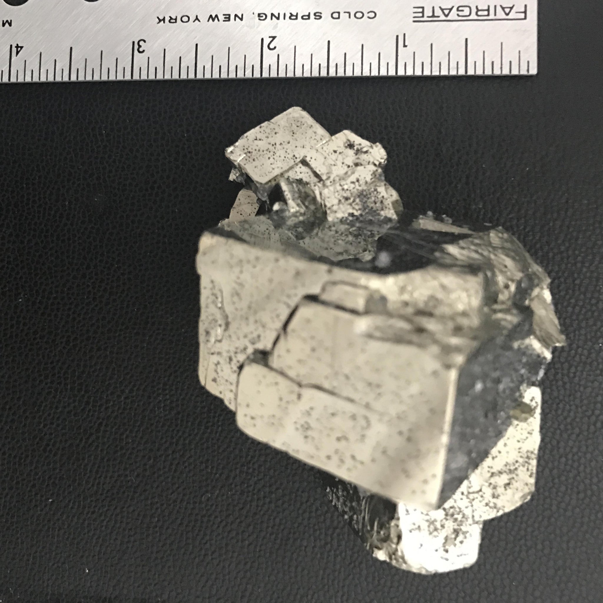 peruvian pyrite cluster with flecks of black quartz | #121