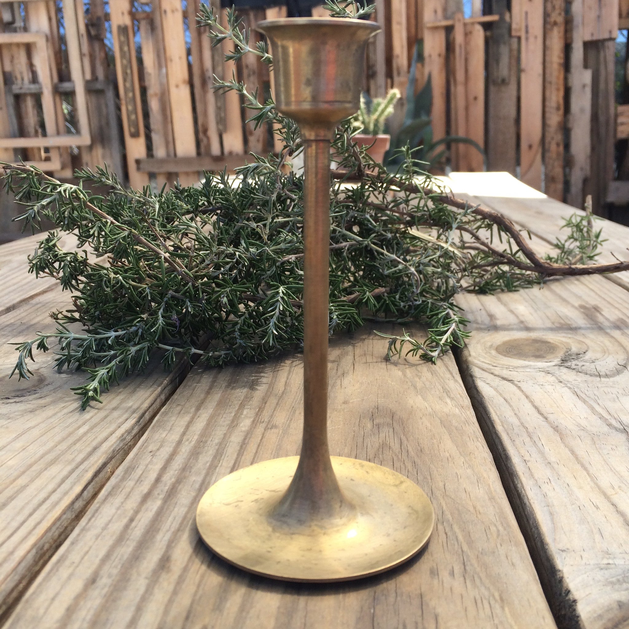 turned brass candle stick